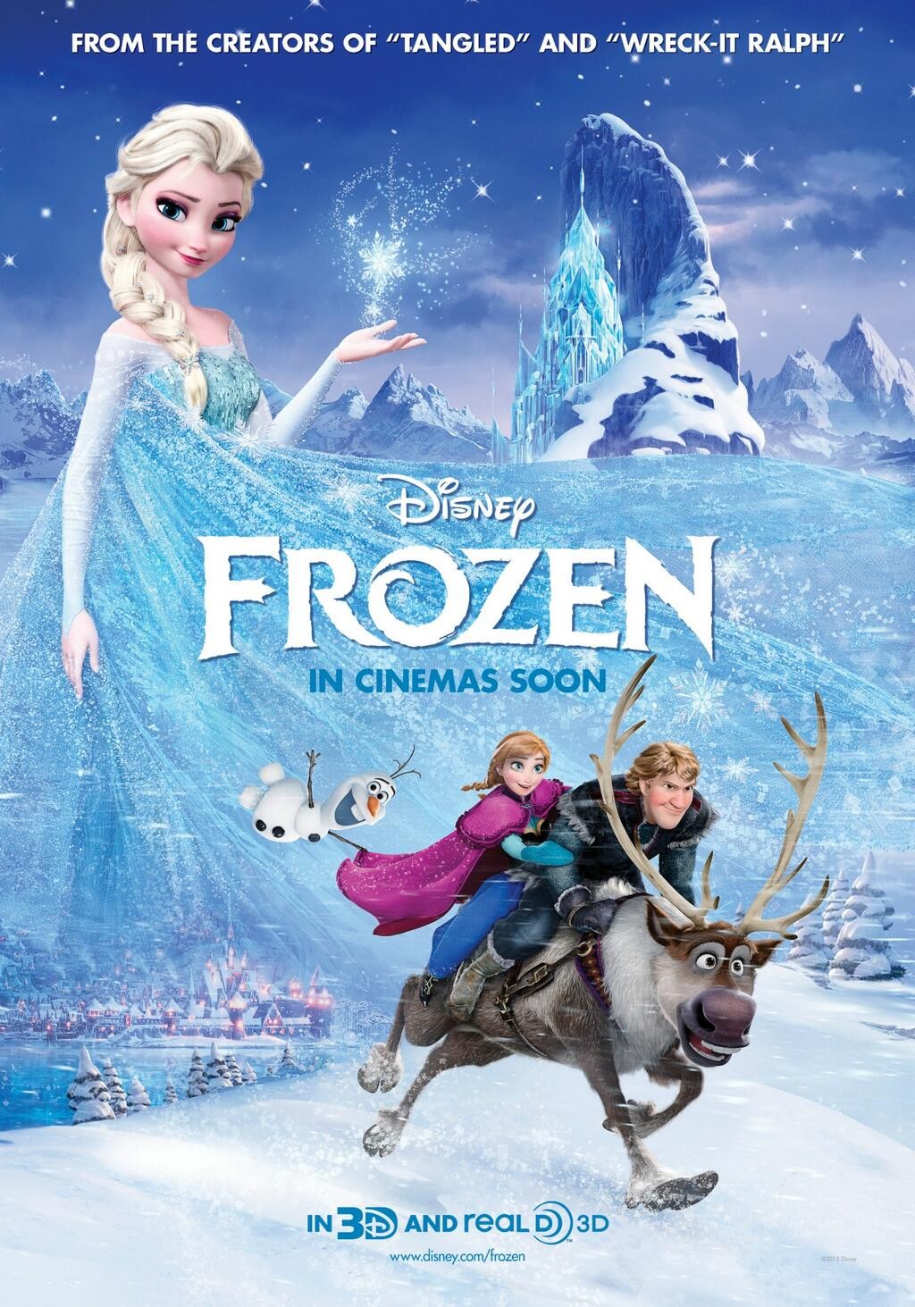 Disney Frozen Movie Poster Elsa Snow Queen 24x36 