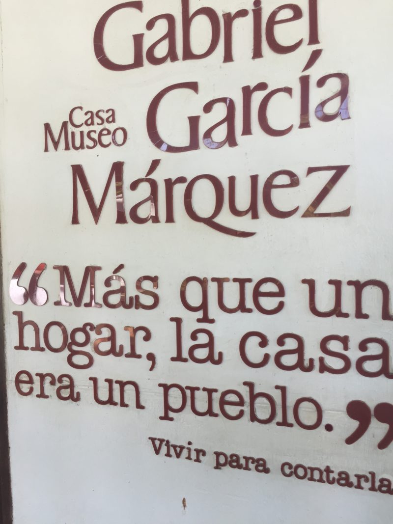 Sign at entrance to Marquez's house