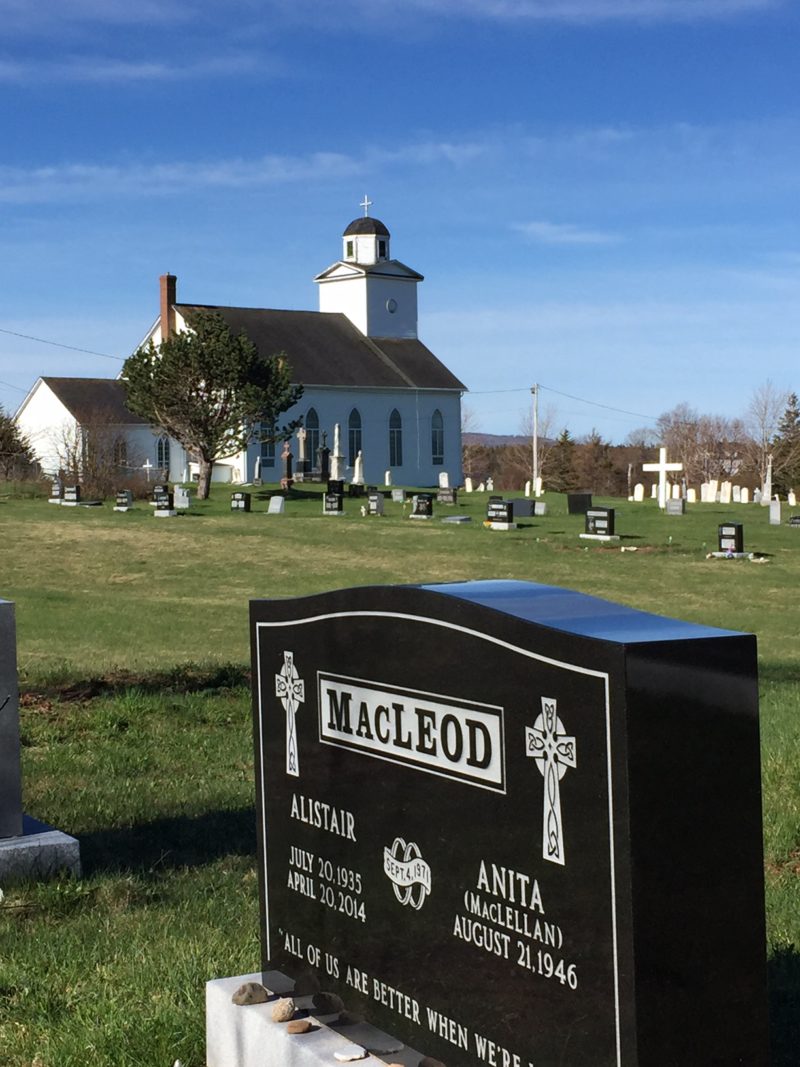 Alistair MacLeod's grave in St. Margaret's Church cemetery