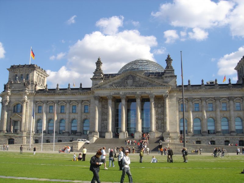 The Reichstag in Berlin with its new dome