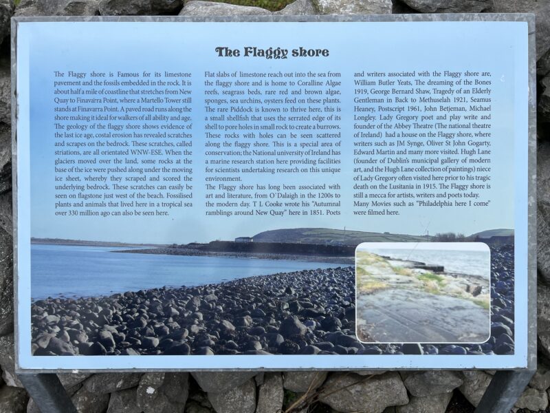A sign explaining Ireland's Flaggy Shore in County Clare.