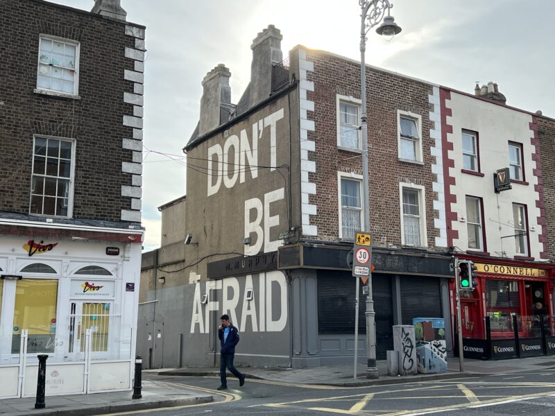 A mural created by the artist Maser in honor of Seamus Heaney's last words to his wife, in Dublin in the Portobello neighborhood.