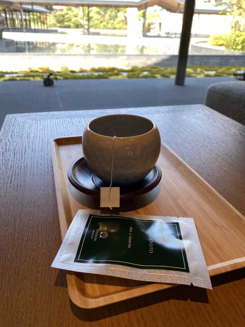 Tea in the lobby of the Roku Kyoto Hotel